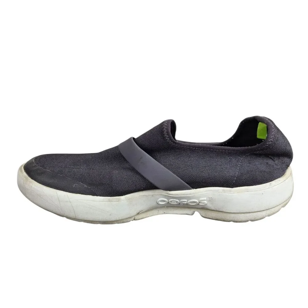 OOFOS Oomg Women's 10 Gray White Recovery Sneakers Slip-On Low Top Comfort Shoes